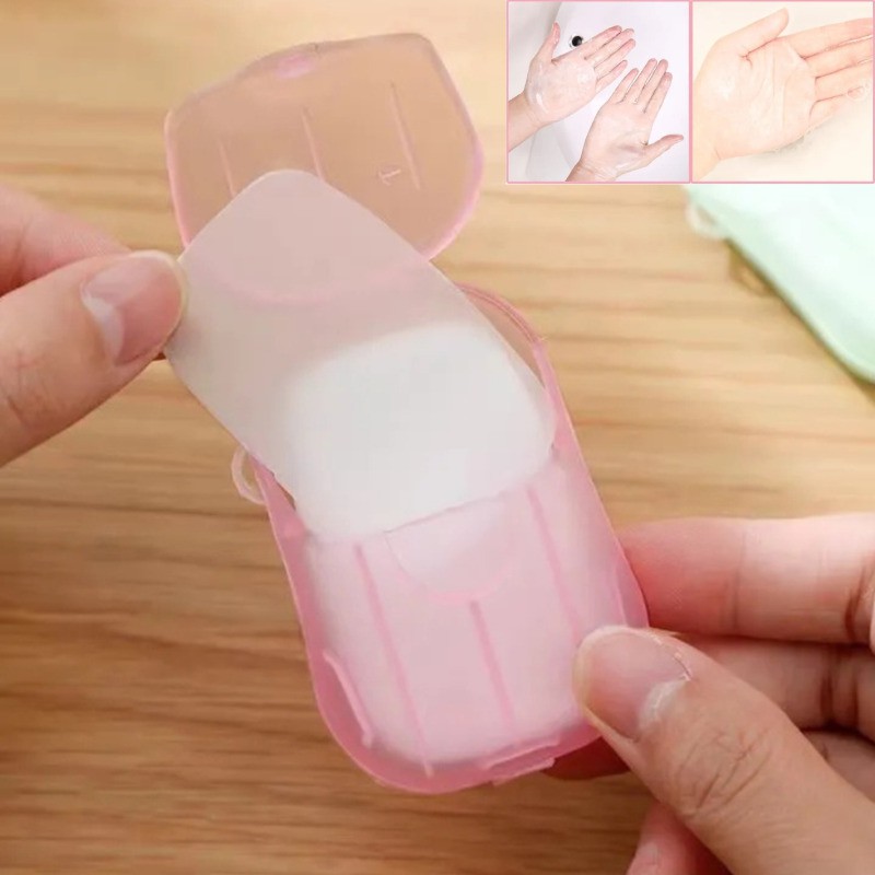 Hộp 20 miếng xà phòng giấy dùng 1 lần tiện dụng cho du lịch | BigBuy360 - bigbuy360.vn