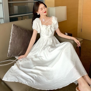 (R160) đầm ulzzang công chúa dây bướm 2 lớp(ảnh khách mặc ở cuối )