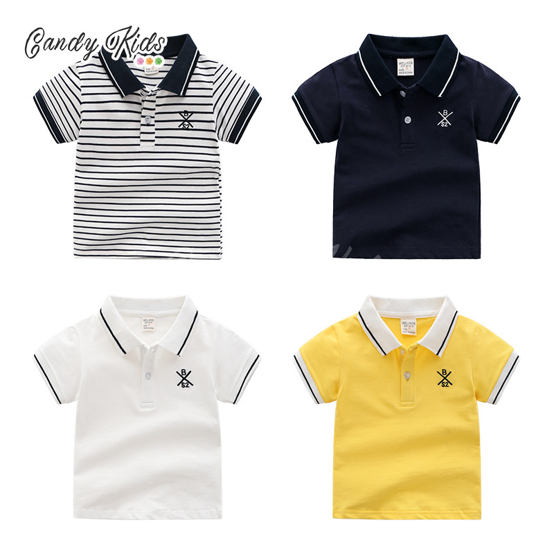 Áo Thun Polo Cotton Ngắn Tay Thời Trang Cho Bé Trai