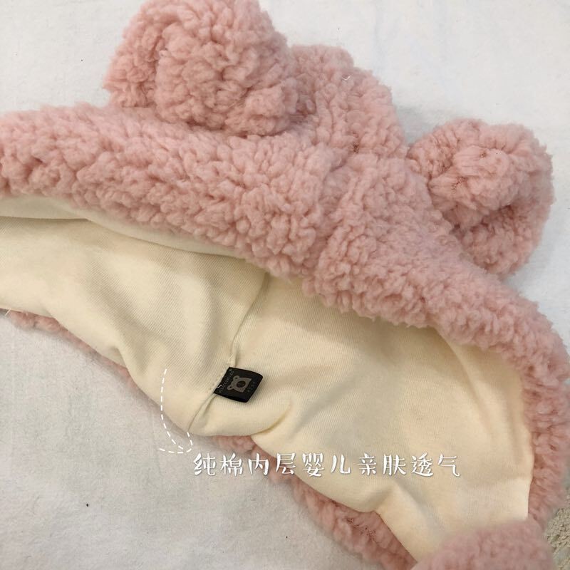 Mũ Len Tai Gấu Xinh Xắn Cho Bé