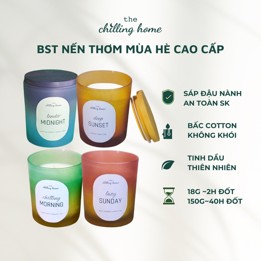 Nến thơm phòng hương mùa hè cao cấp 100% nguyên liệu an toàn sức khỏe