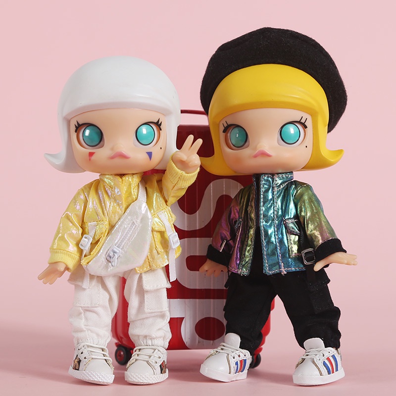 Quần yếm cho búp bê BJD ob11 1/12