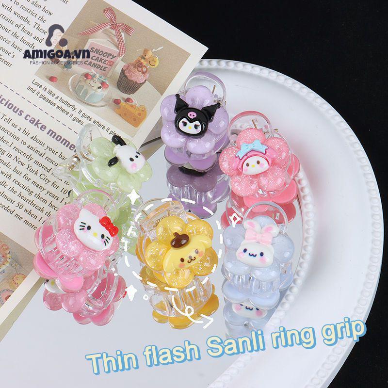 ✨✨Kẹp Tóc Trong Suốt Hình Hoa Cinnamoroll Kuromi Hoạt Hình Ngọt Ngào Cho Học Sinh