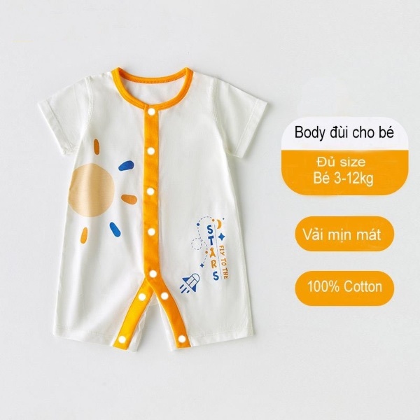[VẢI SỢI TRE] Body cho Bé Trai Bé Gái, Body đùi mẫu Quần áo sơ sinh cho trẻ từ 3-12kg