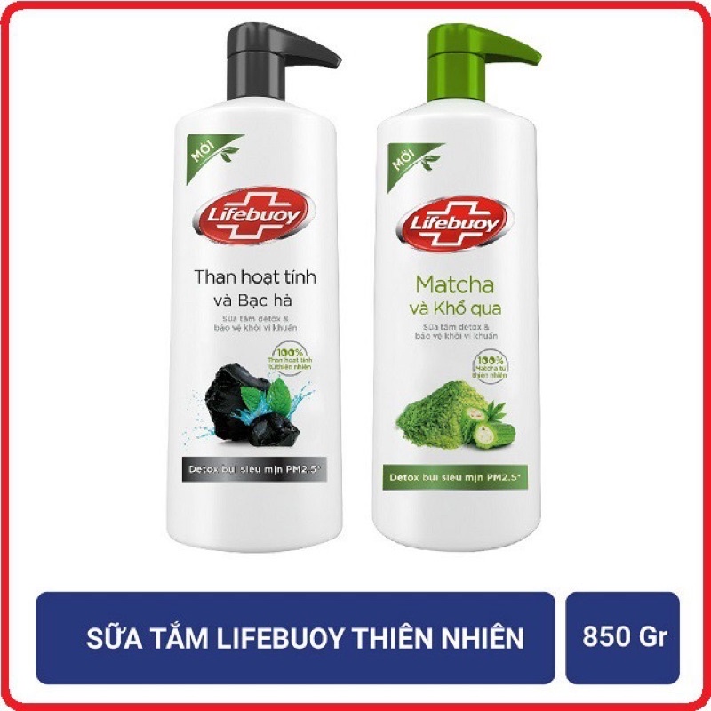 Sữa tắm detox bảo vệ da Lifebuoy than hoạt tính 850g