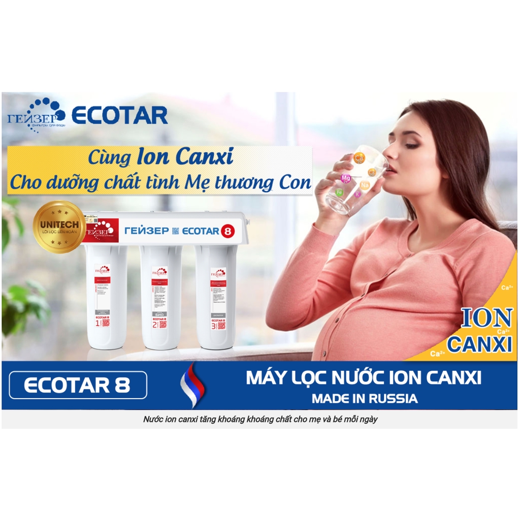 Máy lọc nước ION CANXI Geyser ECOTAR 8 – Made in Russia