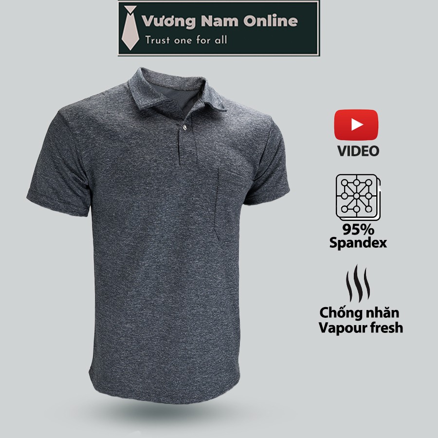 Áo thun nam trung niên polo form rộng có cổ tay ngắn trơn VN19K