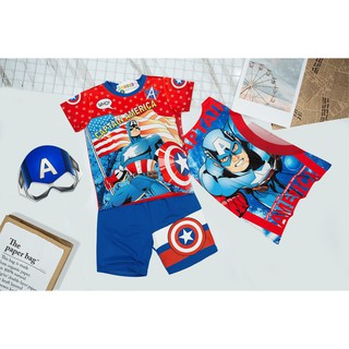 [Mã SKAMLTSM9 giảm 10% đơn 99K] Bộ siêu nhân bé trai captain lững SAMKIDS kèm choàng và mặt nạ B126
