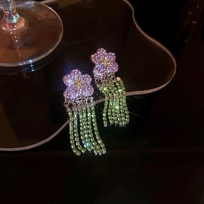 Khuyên Tai Tua Rua Nơ Đính Đá Ngọc Trai Thời Trang