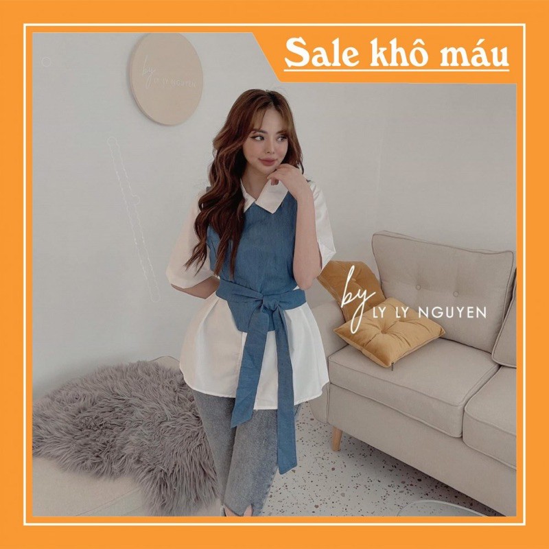 Sét Áo 2 Món Cá Tính Sơ Mi Thô Nhẹ QC Cực Đẹp Mix Ngoài Yếm Bò Thô  Đình Hải [ 𝐅𝐑𝐄𝐄 𝐒𝐇𝐈𝐏 ]may phom thiết kế chuẩn mẫu