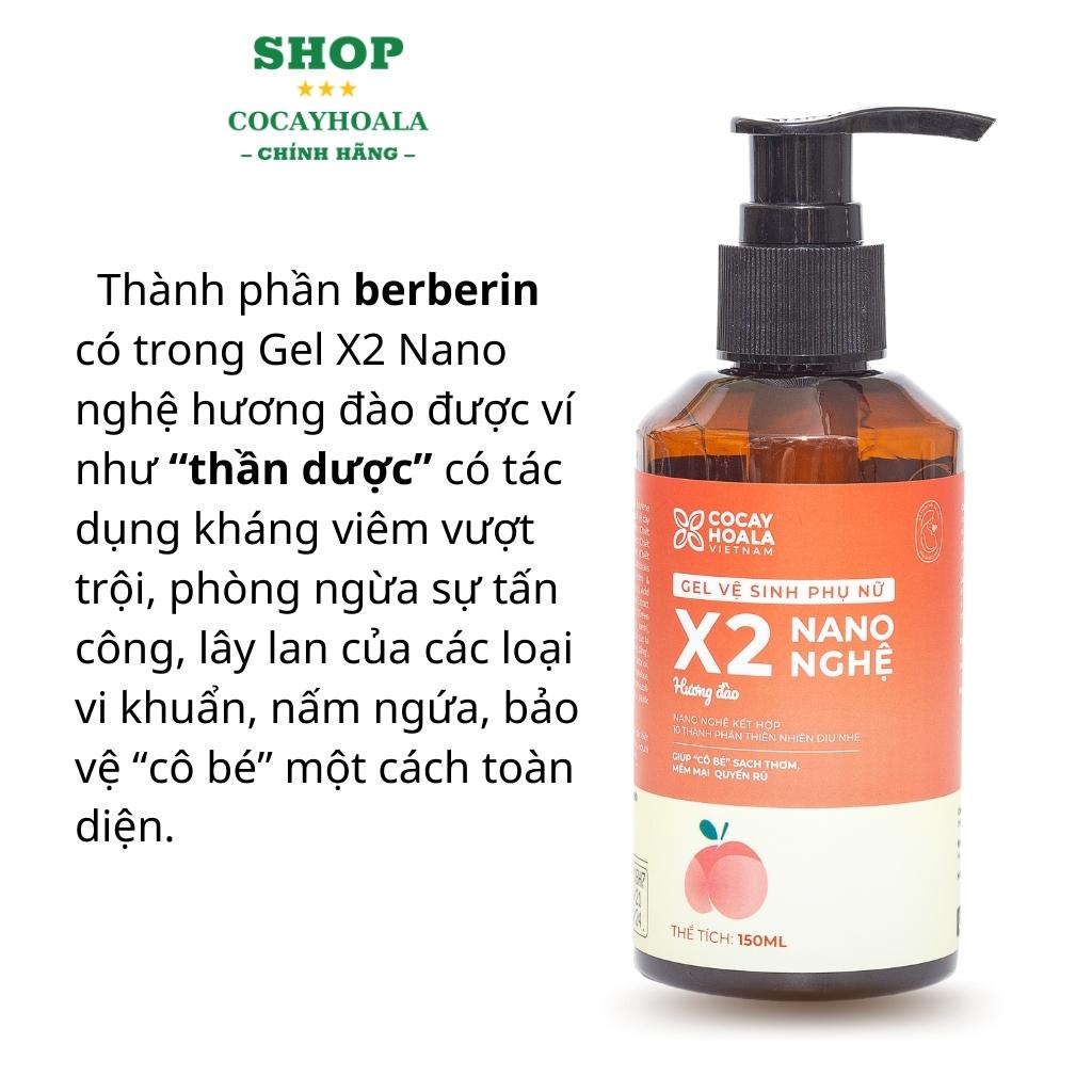 Dung Dịch Vệ Sinh Phụ Nữ Thảo Dược Hồng Mịn Se Khít Gel X2 Nano Nghệ Cocayhoala 150ml