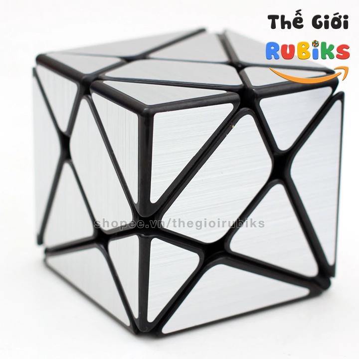 Rubik Biến Thể 3x3 YJ Axis Cube Full Sticker Silver, Red, Blue.