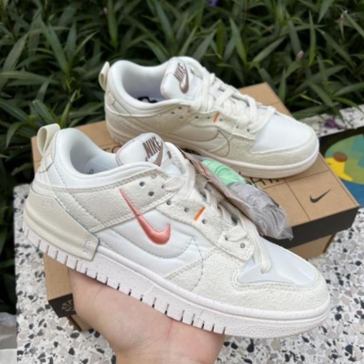 Giày Nike SB Dunk  Low Disrupt 2 ‘Pale Ivory Black’ Trắng hồng, 𝗝𝗼𝗿𝗱𝗮𝗻 1 𝗦𝗕 𝗗𝘂𝗻𝗸 𝗟𝗼𝘄 trắng hồng 𝗗𝗶𝘀𝗿𝘂𝗽𝘁 𝟮 𝗚𝗥𝗘𝗘𝗡 𝗫𝗮𝗻𝗵 𝗟𝗮́