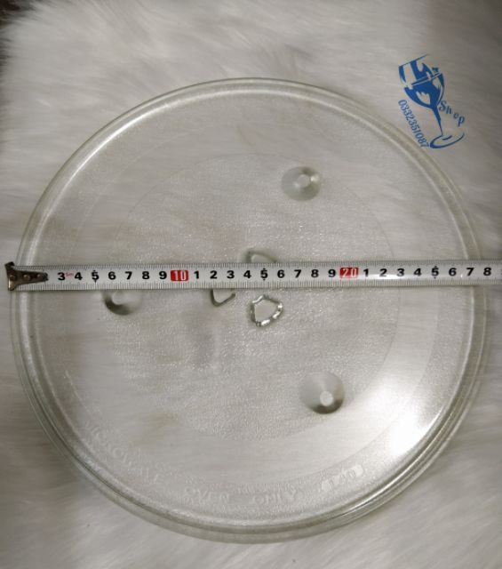 Đĩa thủy tinh chịu nhiệt trong lò vi sóng có mấu đường kính 28,4cm