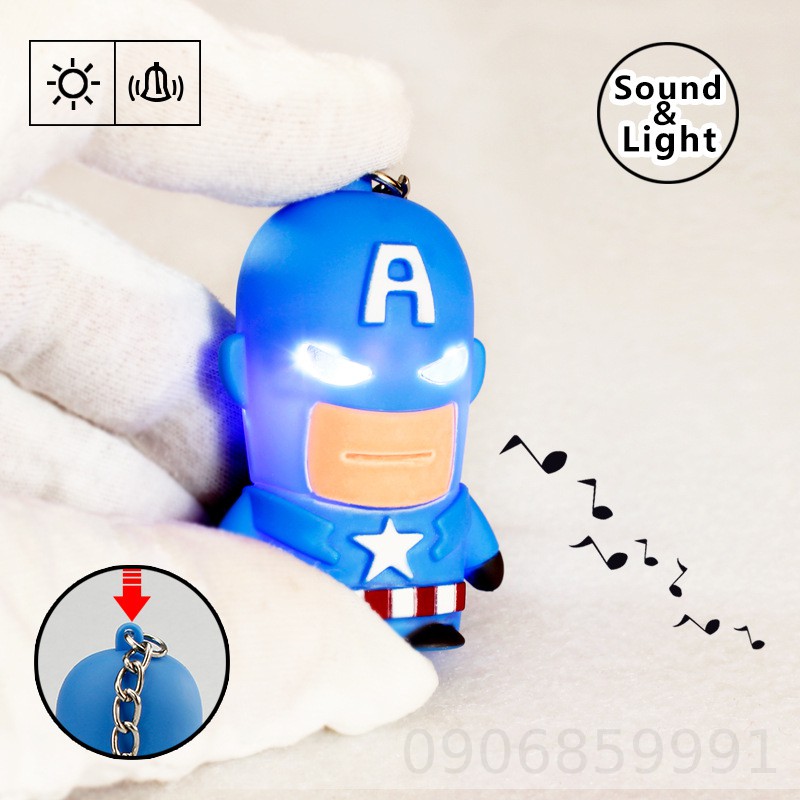 Móc khóa đèn pin,đèn Led siêu anh hùng Marvel Avenger