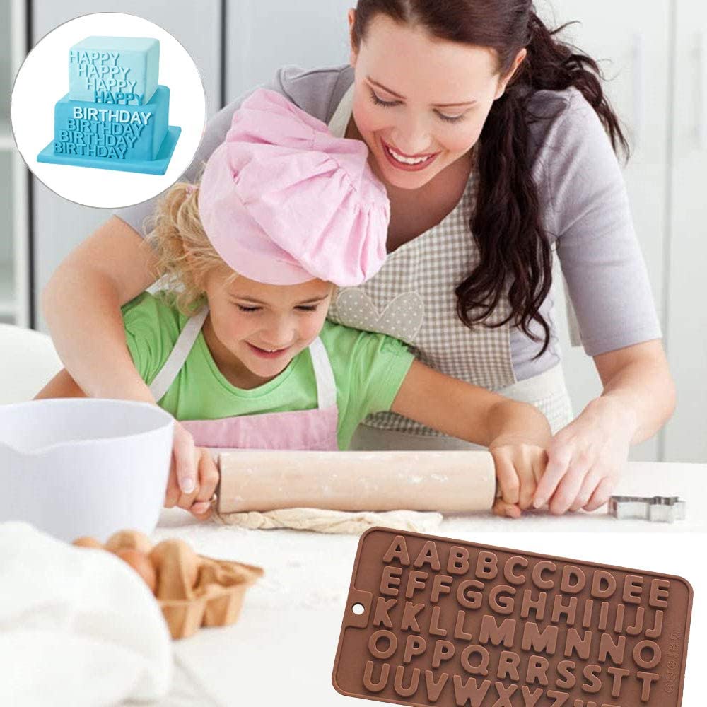 Set 2 khuôn Anaeat bằng silicon làm bánh hình chữ cái và số