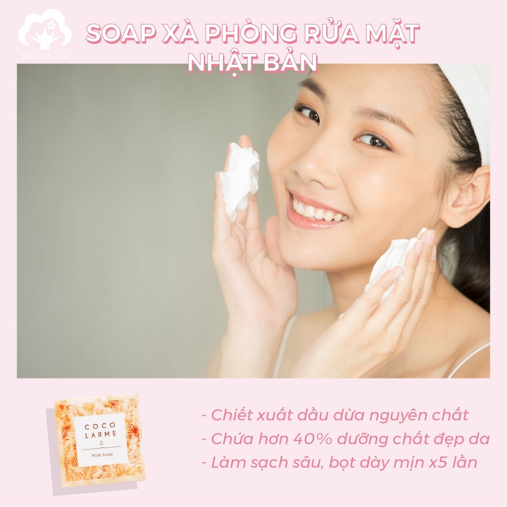 Xà Phòng Rửa Mặt Cocolarme, Xà Phòng Thiên Nhiên Loại Bỏ Mụn Đầu Đen, Thu Nhỏ Lỗ Chân Lông 14g, 85g