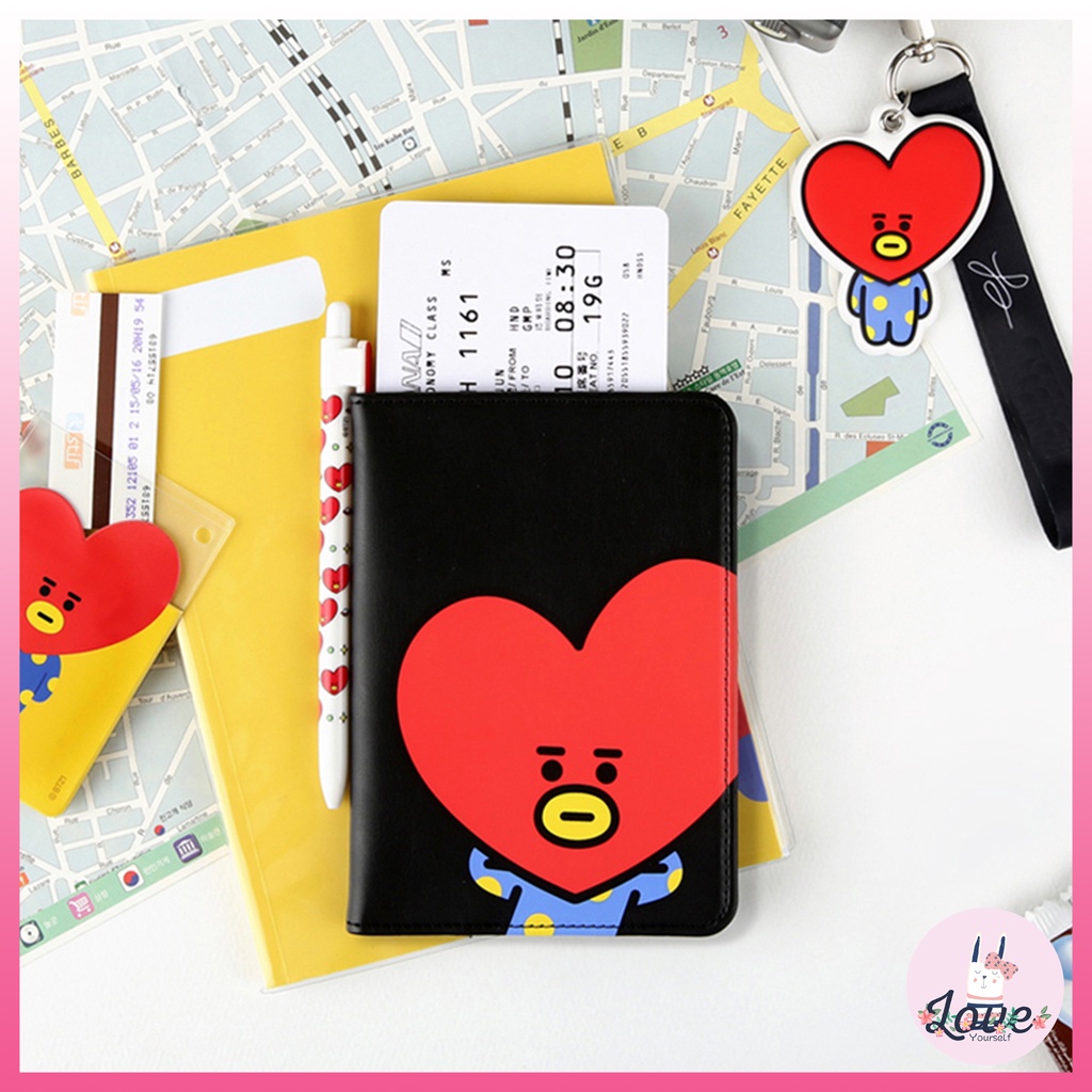 Ví Đựng Hộ Chiếu Họa Tiết Hoạt Hình BT21 Xinh Xắn