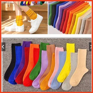 Set 5 đôi tất nhún hàn quốc cổ cao các màu taphoapr