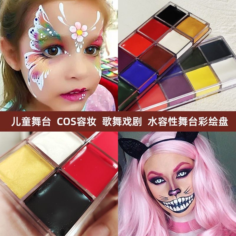 Bộ Màu Vẽ Mặt Và Cơ Thể Hóa Trang Halloween Chuyên Nghiệp