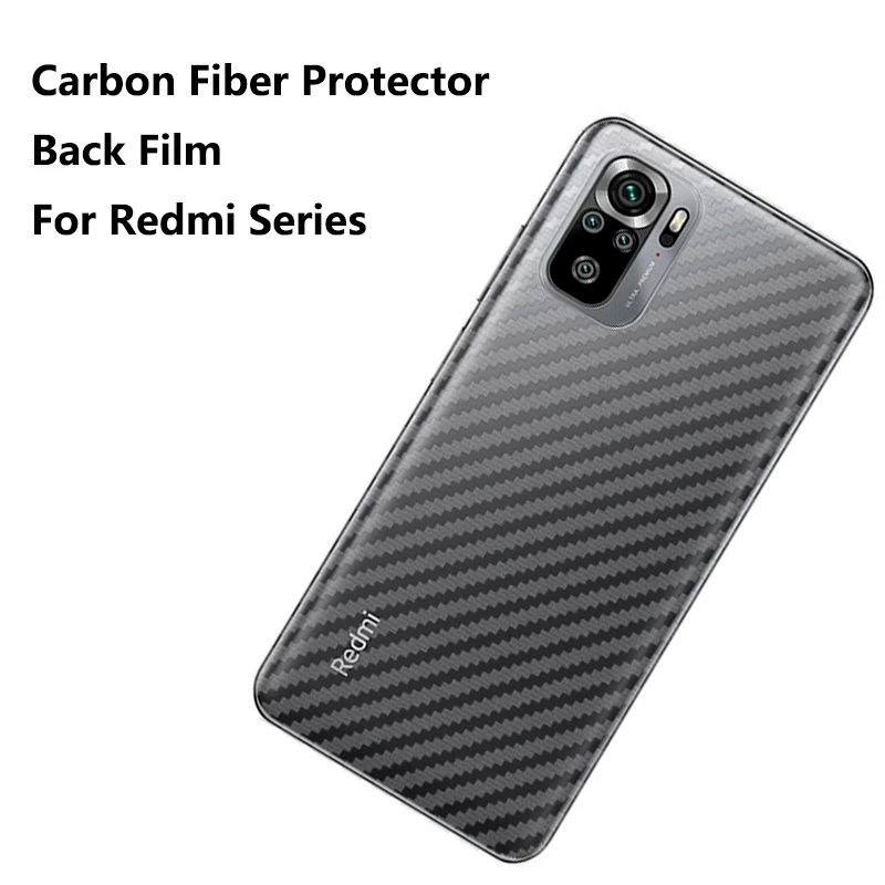 Miếng Dán Sợi Carbon Bảo Vệ Cho Xiaomi Redmi Note 10 Pro Redmi Note 9s 10 9 8 7 Pro Max 9T 9A 9C 8A 7A