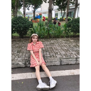 Đầm caro cột dây