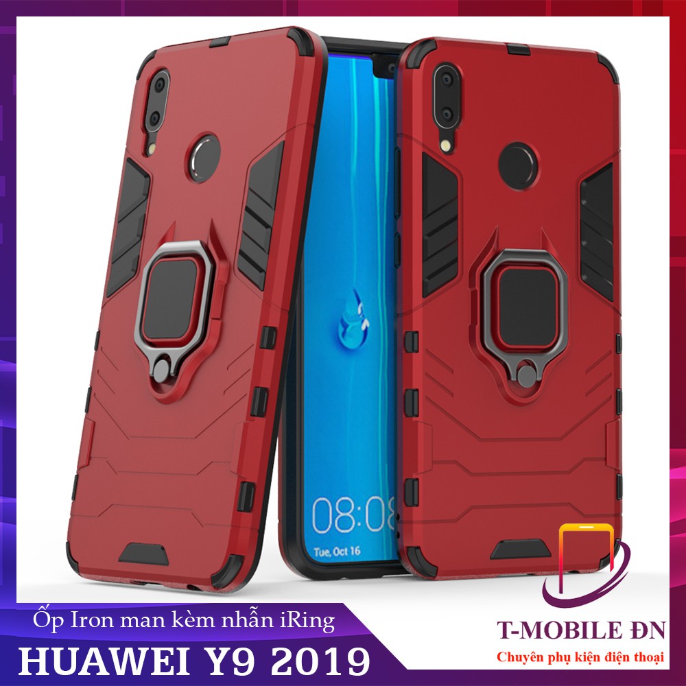 Ốp lưng Huawei Y9 2019, 🔥FREESHIP🔥 Ốp iRON MAN IRING Nhựa PC cứng viền dẻo chống sốc cho Huawei Y9 2019