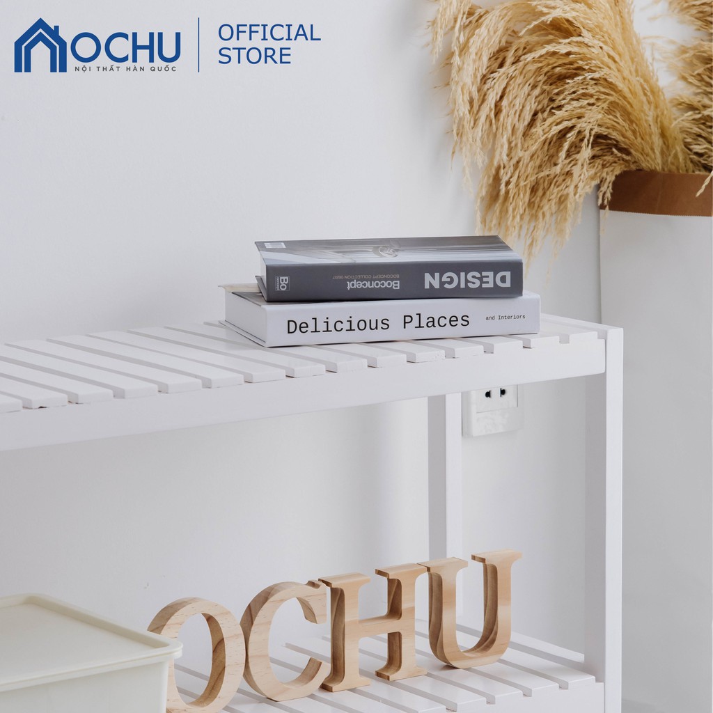 Kệ Đa Năng 2 Tầng Khung Gỗ Thông OCHU - Bench 2F - White