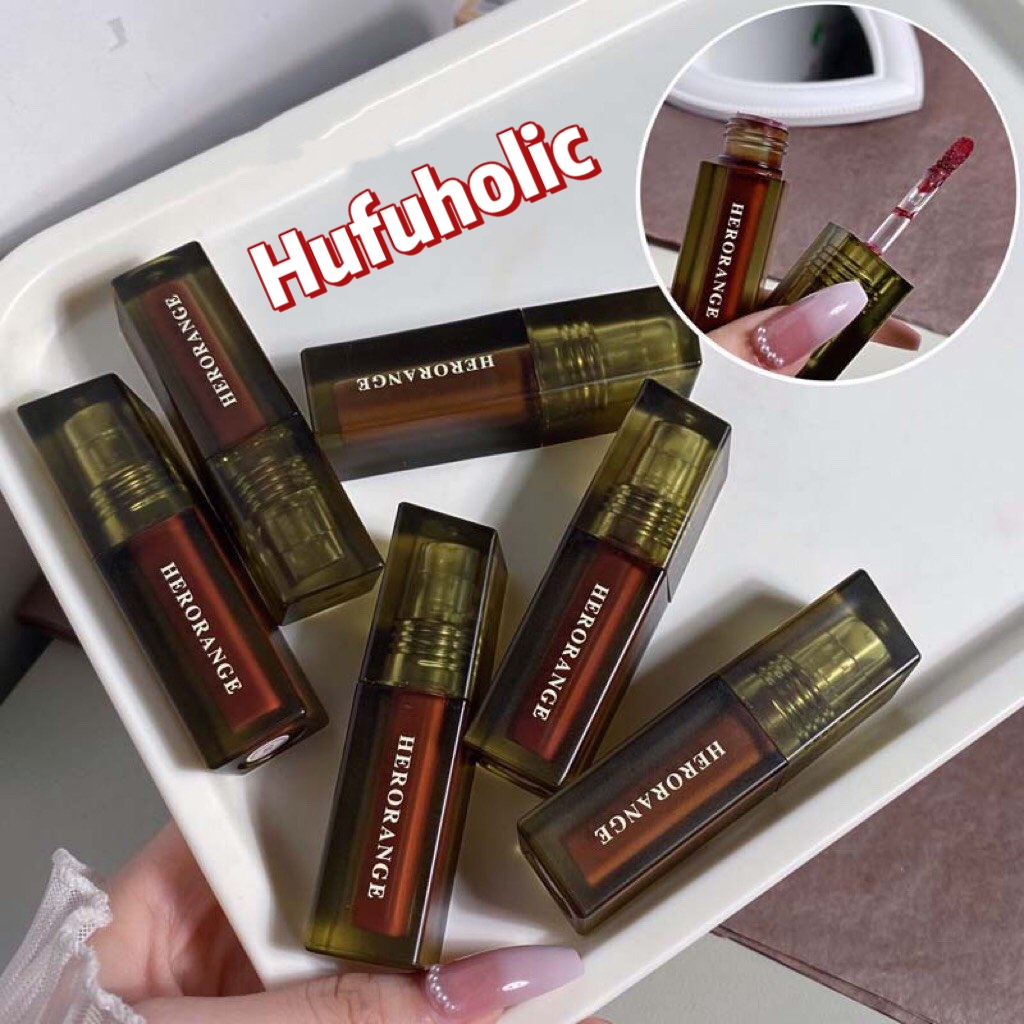 Son kem HERORANGE Floating Fog Naked Lip Glaze lùn Herorange Velvet Mist Lip Mud HERO15 HERO31
