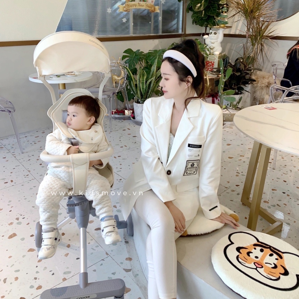 Xe đẩy gấp gọn 2 chiều du lịch Cooghi M1 cho bé 6-36 tháng siêu nhẹ có mái che cao cấp