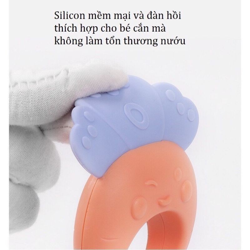 Đồ chơi gặm nướu silicon tập cầm nắm cho bé sơ sinh giảm ngứa lợi khi mọc răng Baby Rattle hộp 10 cái