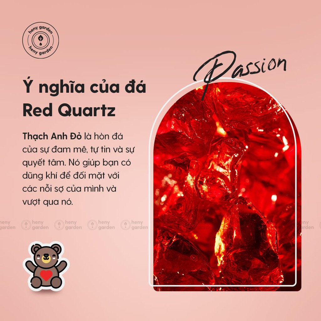 Bộ Đá Khuếch Tán Tinh Dầu Pha Lê Red Quartz HENY GARDEN Tạo Mùi Hương Nhẹ Nhàng Thay Thế Máy Xông