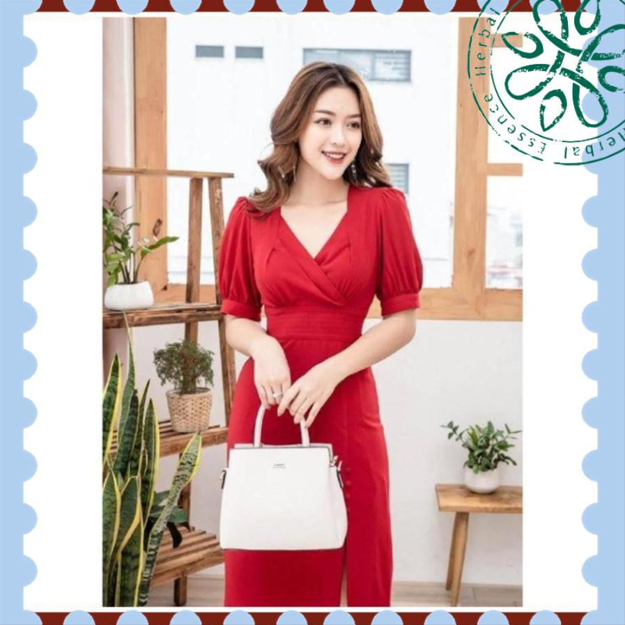 Đầm Body -Váy Dự Tiệc Cổ V Thời Trang Công Sở Cực Tôn Dáng duy nhất 1 màu fmstyle saigon