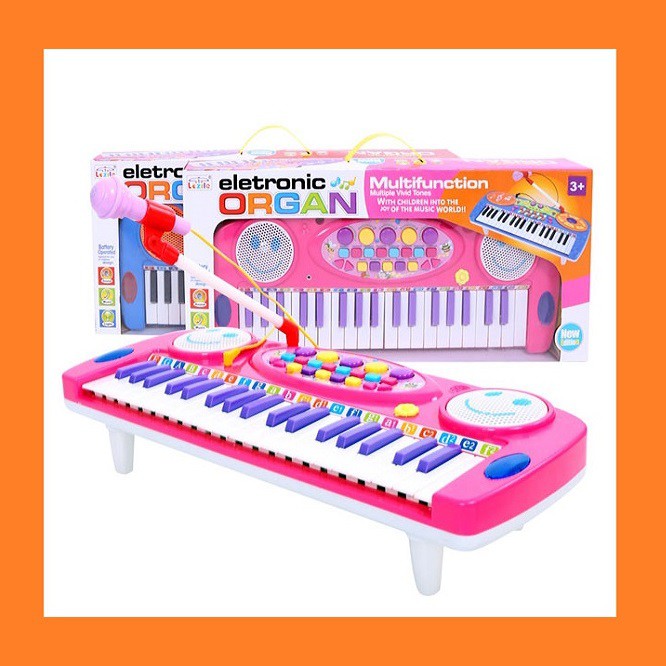 [ 46cm ] đàn Organ điện tử kèm Mirco cho bé hát - đồ chơi đàn piano 37 phím sử dụng pin