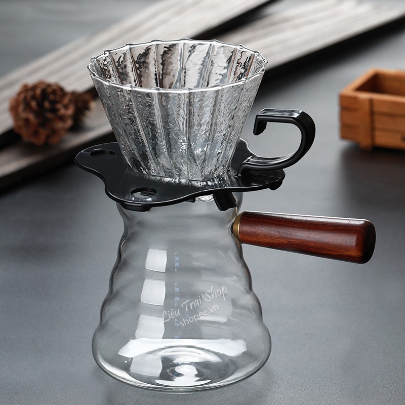 Phễu kalita thủy tinh lọc cà phê phễu drip cafe pour over pha cà phê giấy lọc