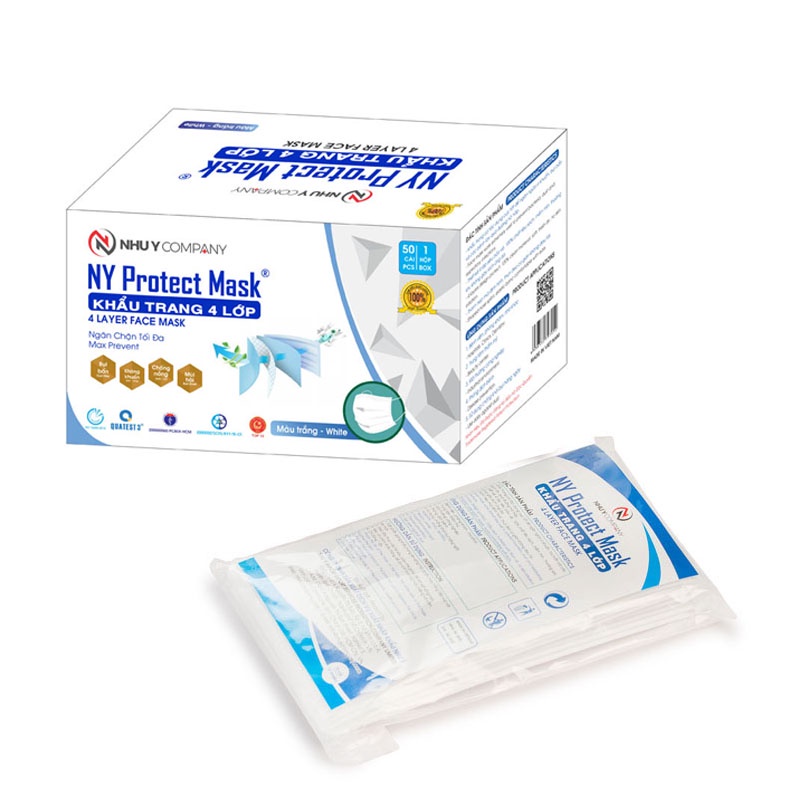 10 CÁI Khẩu trang 4 lớp NY Protect Mask Ngăn ngừa Bụi bẩn Kháng khuẩn Chống nắng Bảo vệ sức khỏe Thương hiệu Như Ý