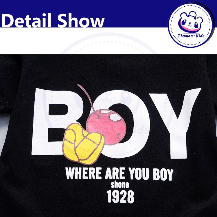 Bộ Đồ Áo Thun Cotton Tay Ngắn In Hình Chuột Mickey Thời Trang Cho Bé Trai 2-6 Tuổi