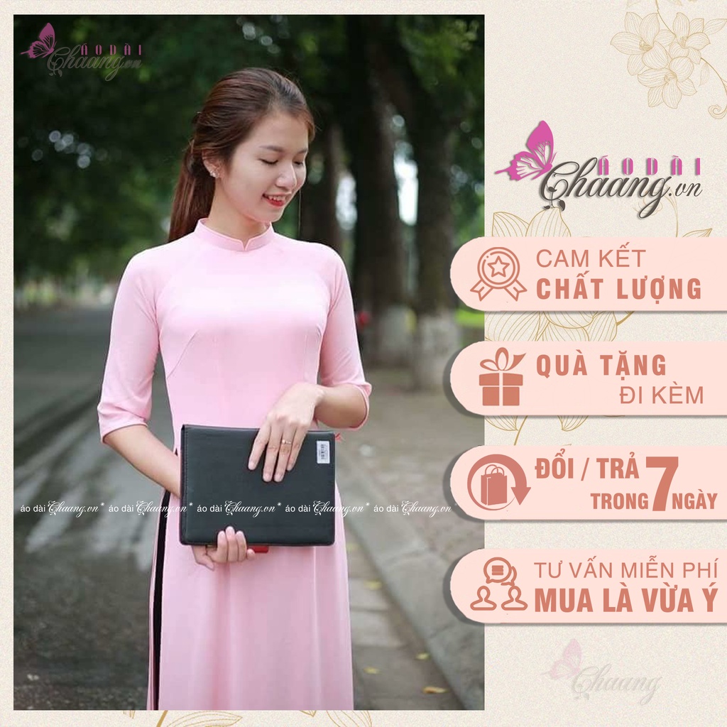 ÁO DÀI NỮ SINH ⚡ FREESHIP ⚡ áo dài màu hồng phấn chất vải lụa