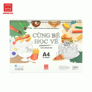Vở vẽ " Cùng bé học vẽ - Chủ đề đồ ăn" 20 tờ giấy A4 - Hồng Hà (7169)