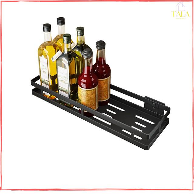 Kệ đựng gia vị dán tường không cần khoan đục Kệ nhà bếp đa năng hình chữ nhật 34x10x5cm