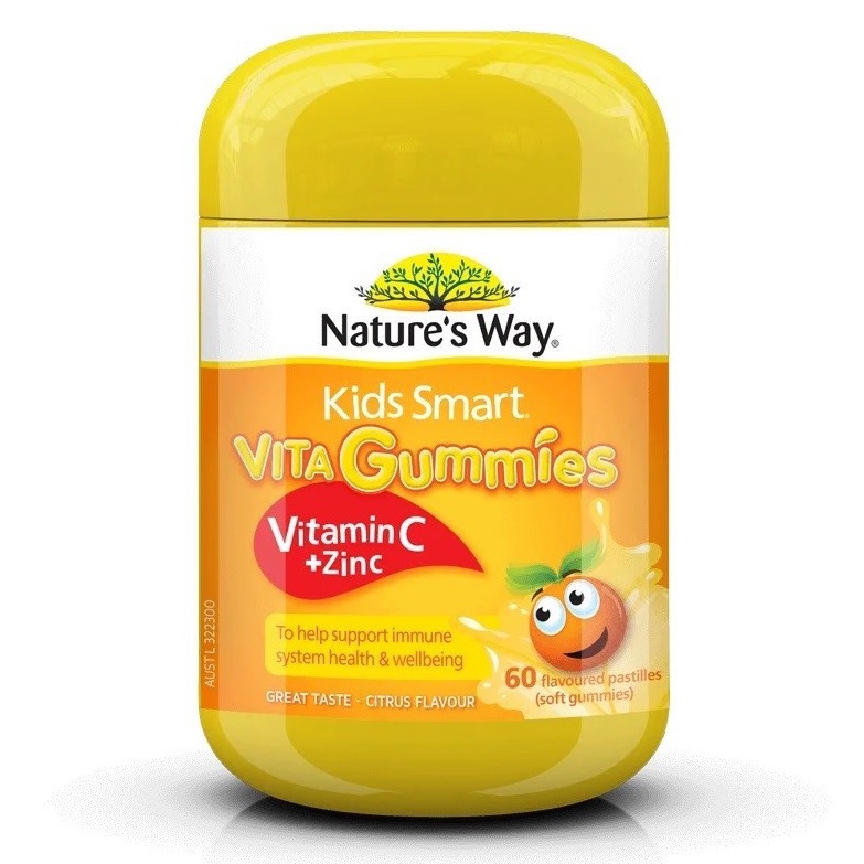 Kẹo gum bổ sung Vitamin C Và Kẽm Zinc Cho Bé Kids Smart Vita Gummies 60 Viên của Úc
