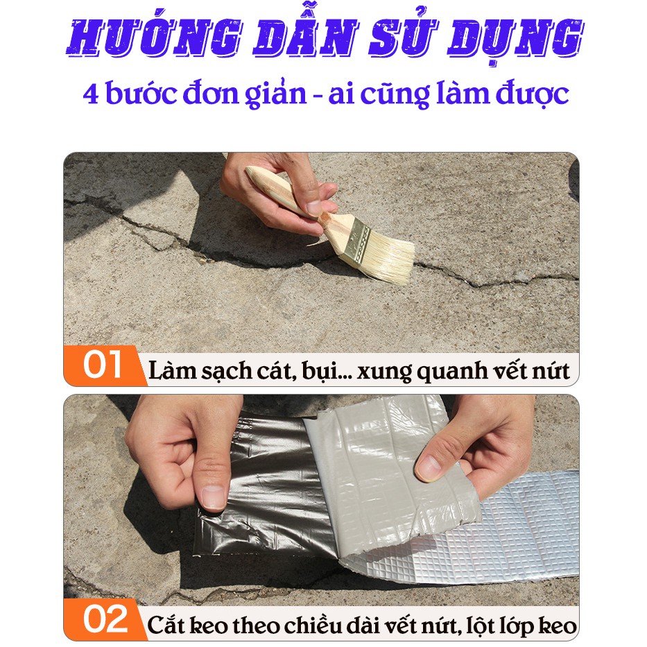 Băng keo dính chống thấm chống dột Công Nghệ Nhật Bản, khổ rộng 5cm và 10cm x 5m - Shop Ames