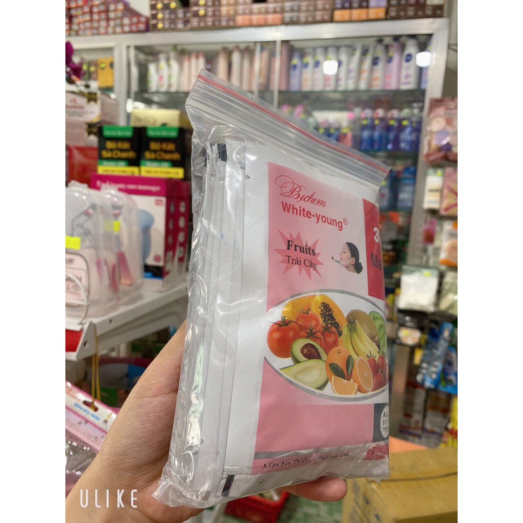 combo 10 miếng mặt nạ 3D Mask trái cây giúp dưỡng mềm,mịn và sáng da