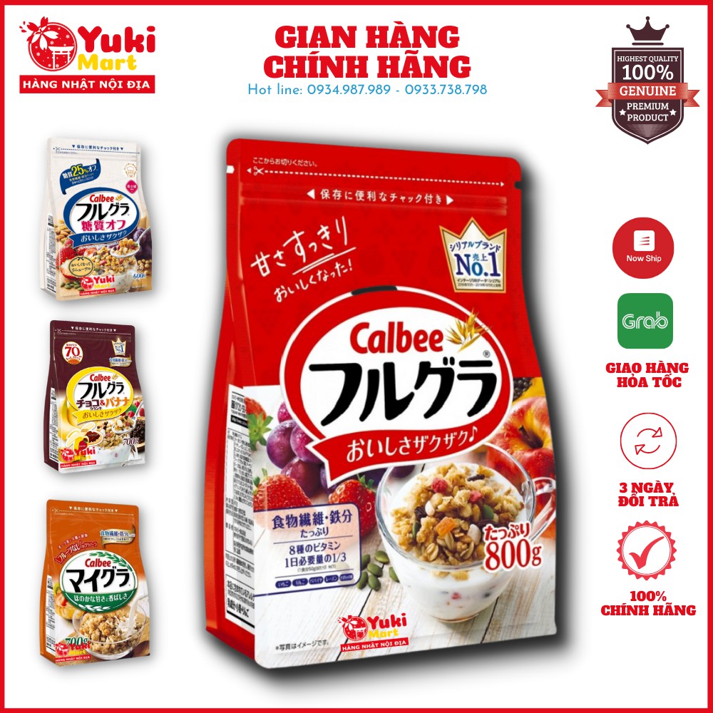 Ngũ cốc Calbee, Ngũ cốc hoa quả Calbee Nhật Bản Đủ Vị Đủ Size