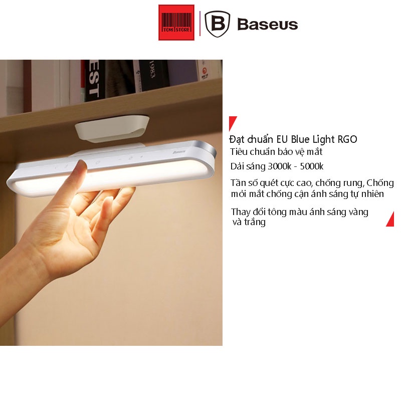 Đèn treo đế hít nam châm, chống mỏi mắt Baseus Magnetic Stepless Dimming Charging Desk Lamp Pro -Bh 12 tháng