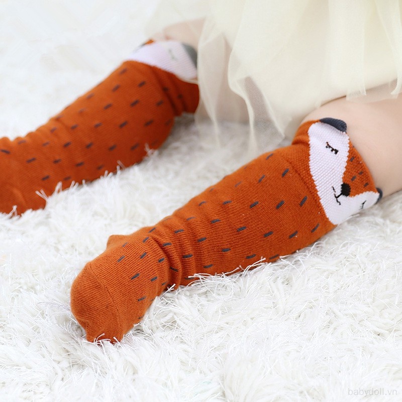 Vớ Cổ Cao In Họa Tiết Hoạt Hình Dễ Thương Giữ Ấm Mùa Đông Cho Bé Gái Sơ Sinh