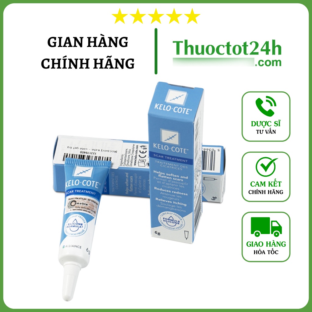 KELO-COTE Gel - Kem Ngừa Sẹo Lồi, Sẹo Lõm, Sẹo Phẫu Thuật, Sẹo Lâu Năm