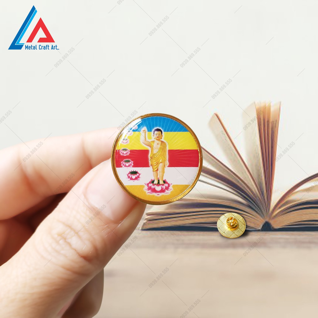 Huy hiệu cài áo in logo, nội dung theo yêu cầu