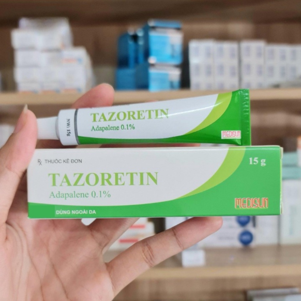 Kem giảm mụn Tazoretin Adapalene 0.1% 15g hỗ trợ giảm mụn trứng cá