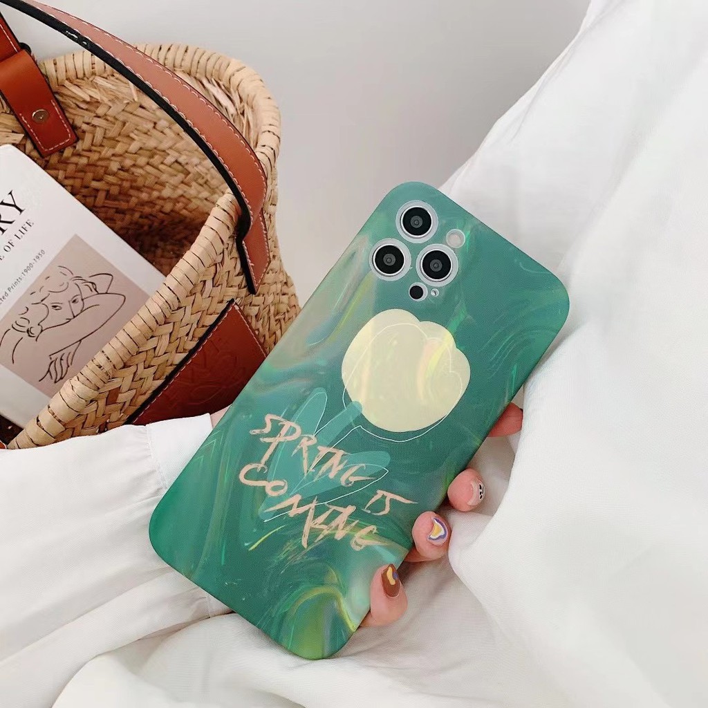 iPhone 12 green csae or Tulip pattern for iPhone 7 7plus 8 8Plus SE2 11 11PRO 11PROMAX 12MINI 12PRO 12PROMAX X XR XS XSMAX tpu soft case